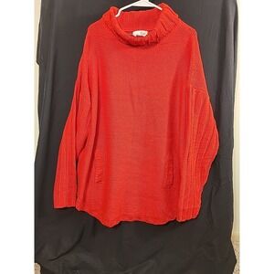 Perfectly Priscilla‎ Red 1XL Cowl NeckSweater Pockets NWT